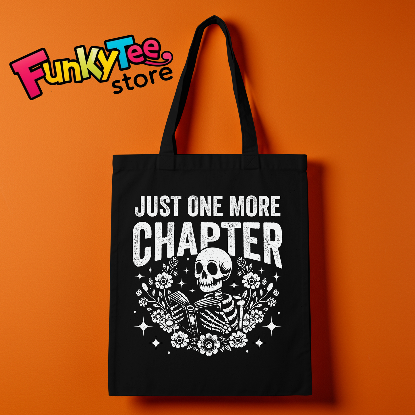 BOOK LOVERS TOTE BAGS (JUST ONE MORE CHAPTER)