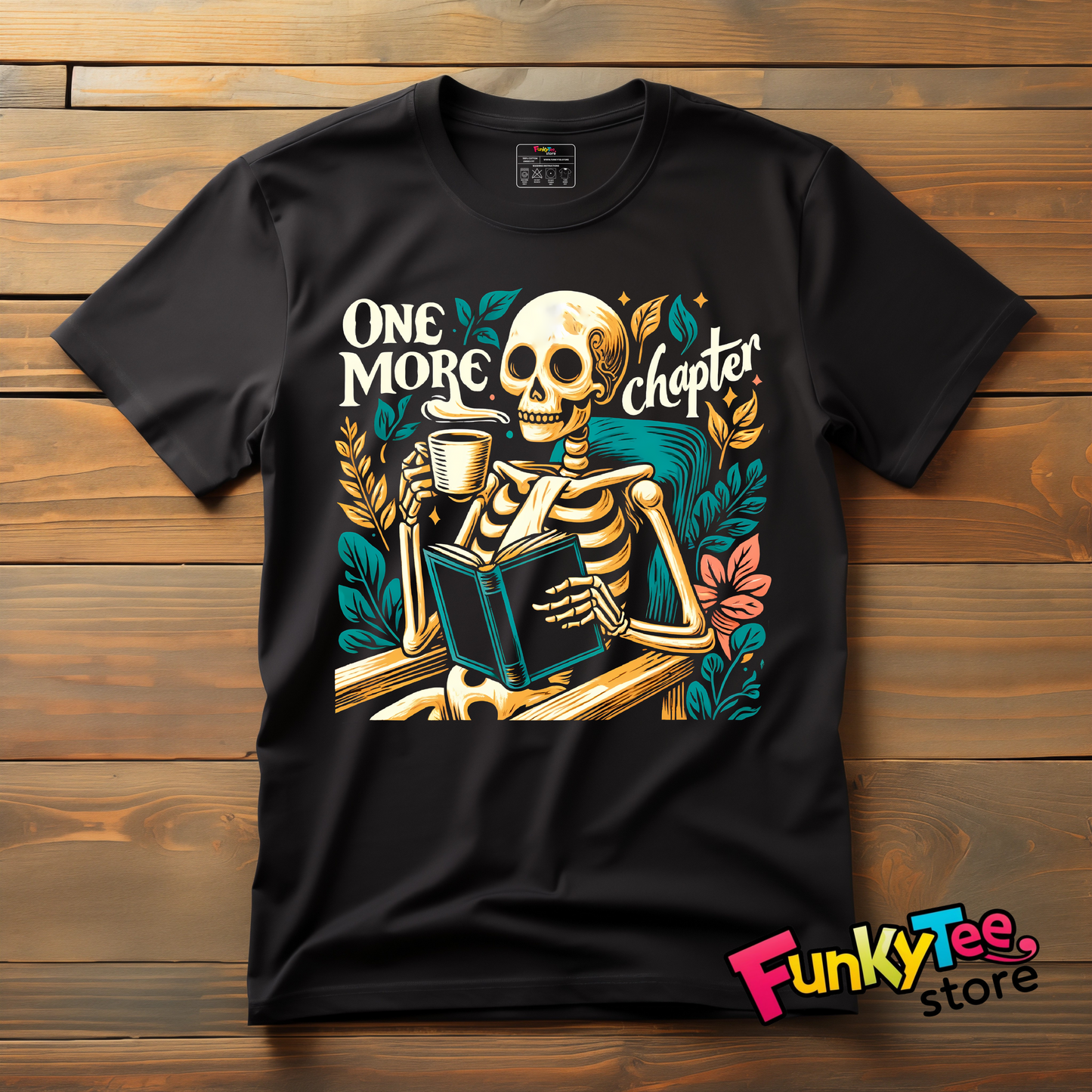 One More Chapter – Skeleton Reader Tee