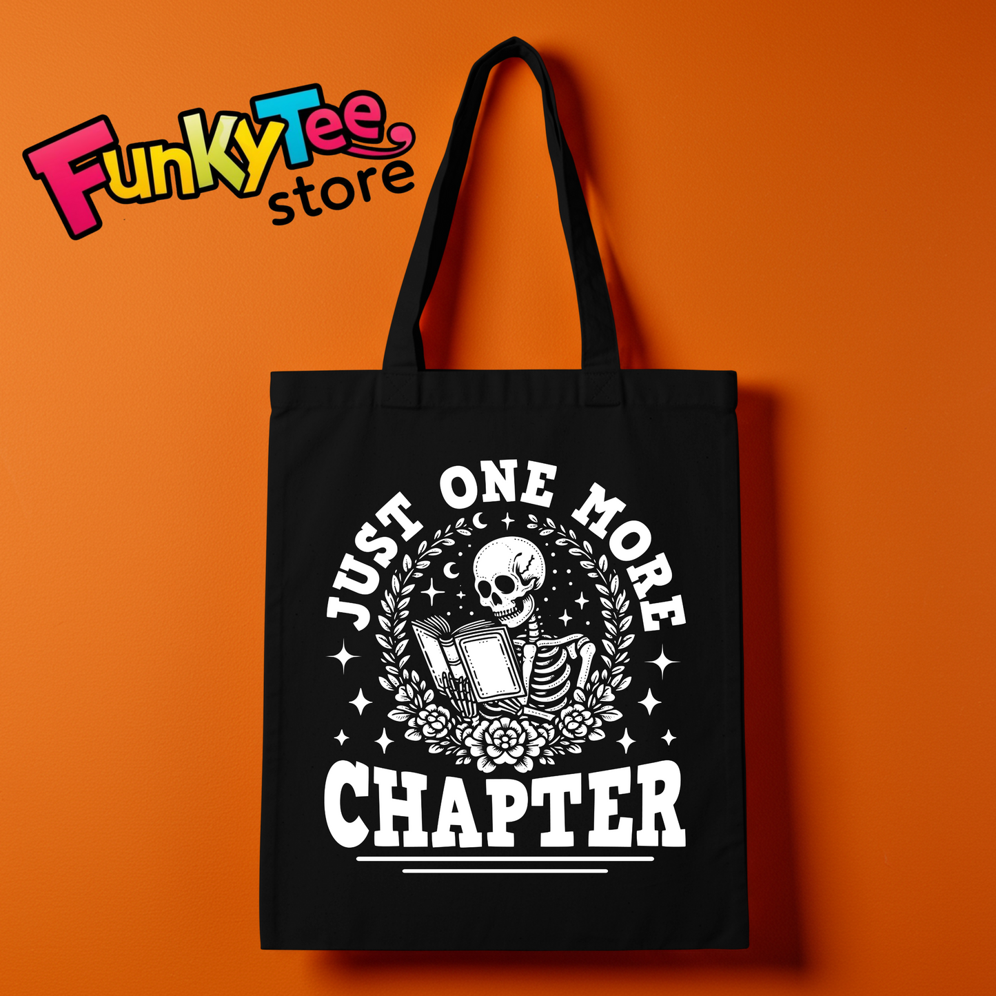 BOOK LOVERS TOTE BAGS (JUST ONE MORE CHAPTER)
